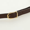 CELINE Circle Shoulder Bag Leather Brown Gold Auth 171061A-8