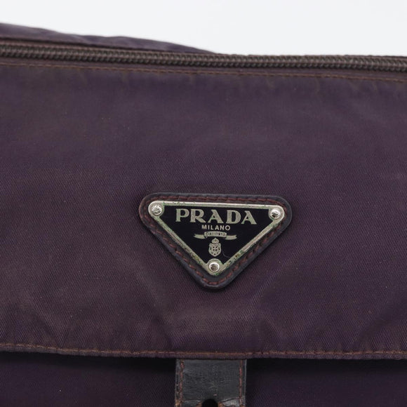 PRADA Shoulder Bag Nylon Purple Silver Auth 171063