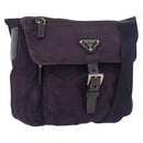 PRADA Shoulder Bag Nylon Purple Silver Auth 171063-1