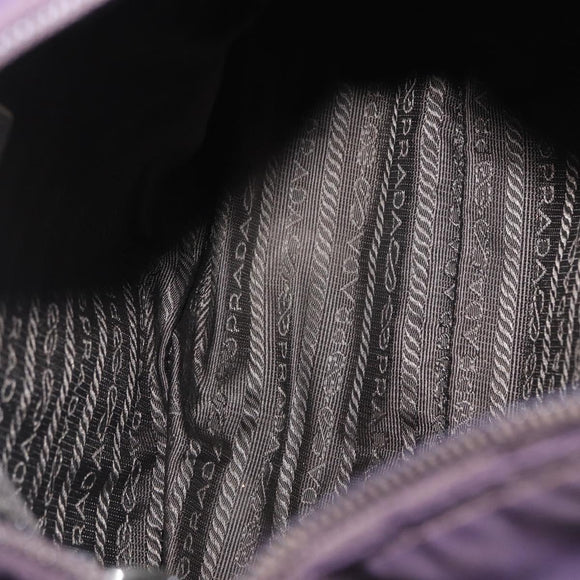 PRADA Shoulder Bag Nylon Purple Silver Auth 171063