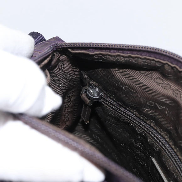 PRADA Shoulder Bag Nylon Purple Silver Auth 171063