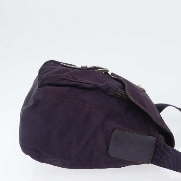 PRADA Shoulder Bag Nylon Purple Silver Auth 171063