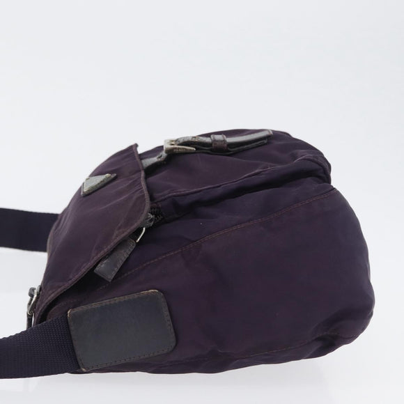 PRADA Shoulder Bag Nylon Purple Silver Auth 171063