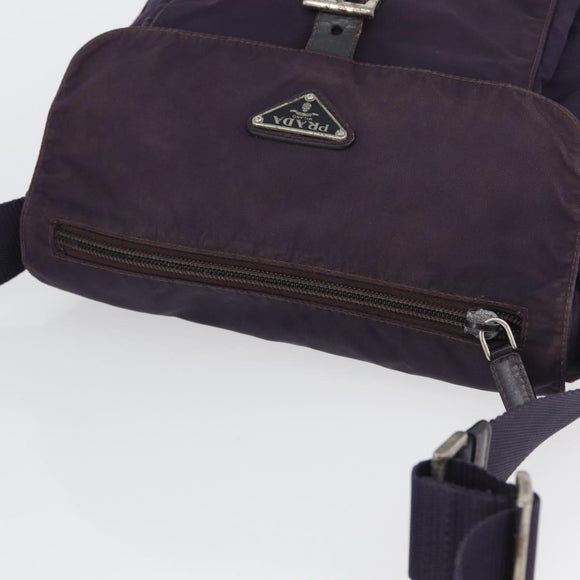 PRADA Shoulder Bag Nylon Purple Silver Auth 171063