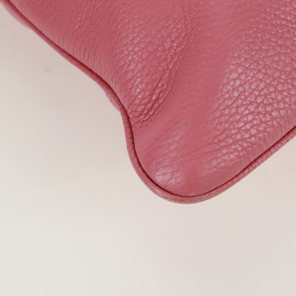 LOEWE Shoulder Bag Leather Pink Silver Auth 171064V