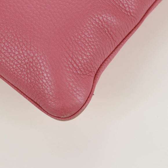 LOEWE Shoulder Bag Leather Pink Silver Auth 171064V