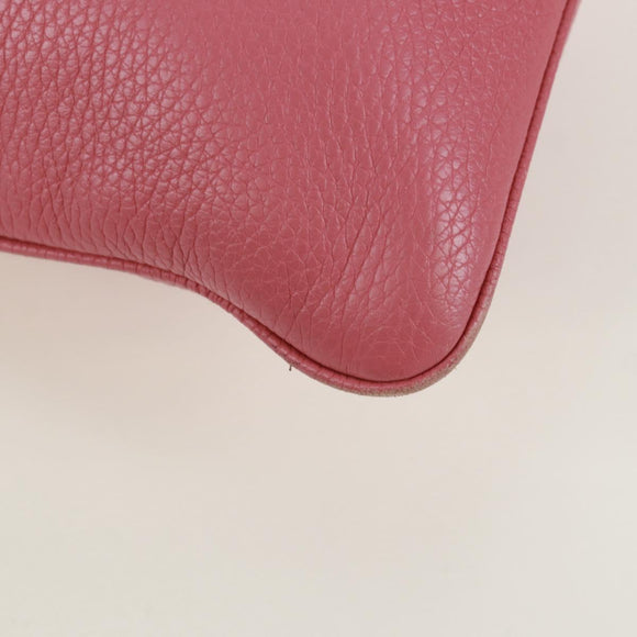 LOEWE Shoulder Bag Leather Pink Silver Auth 171064V