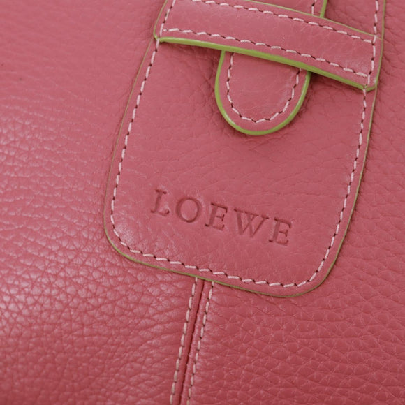 LOEWE Shoulder Bag Leather Pink Silver Auth 171064V