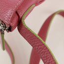 LOEWE Shoulder Bag Leather Pink Silver Auth 171064V-9