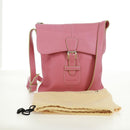 LOEWE Shoulder Bag Leather Pink Silver Auth 171064V-12