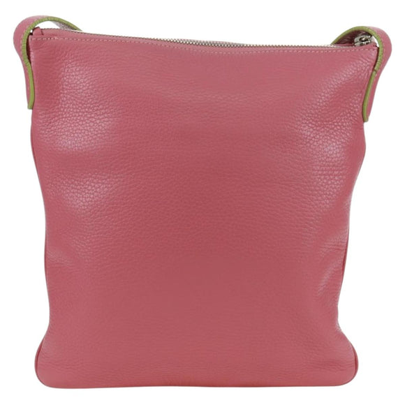 LOEWE Shoulder Bag Leather Pink Silver Auth 171064V