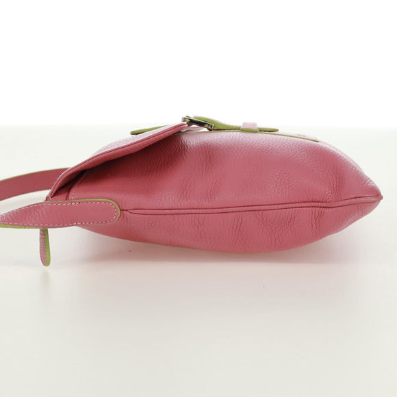 LOEWE Shoulder Bag Leather Pink Silver Auth 171064V