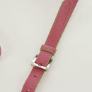 LOEWE Shoulder Bag Leather Pink Silver Auth 171064V-15