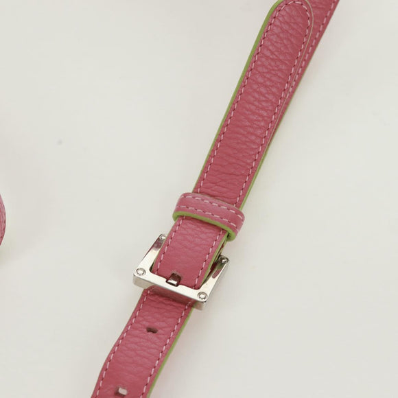 LOEWE Shoulder Bag Leather Pink Silver Auth 171064V