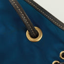PRADA Shoulder Bag Nylon Blue Gold Auth 171065V-20