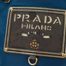 PRADA Umhängetasche Nylon Blau Gold Auth 171065V-21