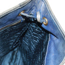 PRADA Umhängetasche Nylon Blau Gold Auth 171065V-22