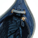 PRADA Umhängetasche Nylon Blau Gold Auth 171065V-23