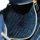 PRADA Shoulder Bag Nylon Blue Gold Auth 171065V-25