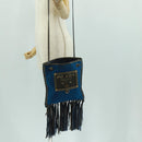 PRADA Umhängetasche Nylon Blau Gold Auth 171065V-26