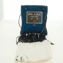 PRADA Shoulder Bag Nylon Blue Gold Auth 171065V-12