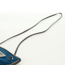 PRADA Shoulder Bag Nylon Blue Gold Auth 171065V-14