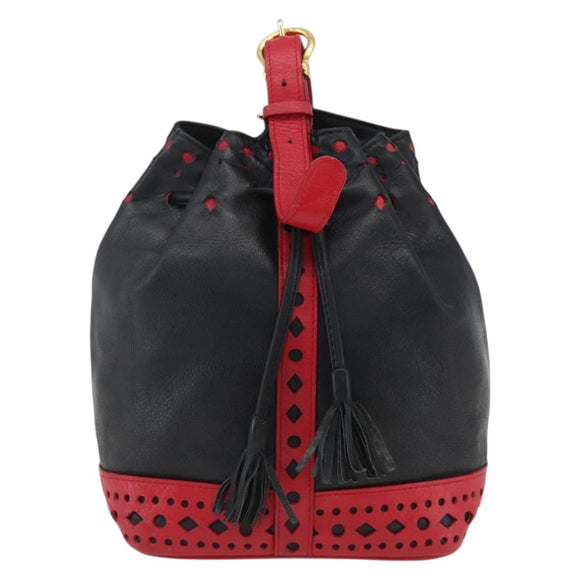 SAINT LAURENT Schoudertas Leer Zwart Rood goud Orig. 171068V