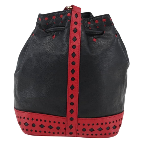 SAINT LAURENT Schoudertas Leer Zwart Rood goud Orig. 171068V
