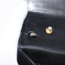 CELINE Circle Hand Bag Leather Black Gold Auth 171070-17