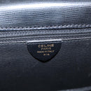 CELINE Circle Hand Bag Leather Black Gold Auth 171070-18