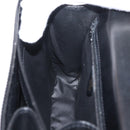 CELINE Circle Hand Bag Leather Black Gold Auth 171070-21