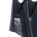 CELINE Circle Hand Bag Leather Black Gold Auth 171070-23