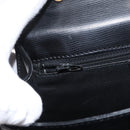 CELINE Circle Hand Bag Leather Black Gold Auth 171070-25