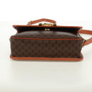 CELINE Macadam Canvas Circle Shoulder Bag PVC Leather Brown Gold Auth 171071A-5