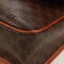 CELINE Macadam Canvas Circle Shoulder Bag PVC Leather Brown Gold Auth 171071A-16