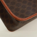 CELINE Macadam Canvas Circle Shoulder Bag PVC Leather Brown Gold Auth 171071A-17