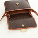 CELINE Macadam Canvas Circle Shoulder Bag PVC Leather Brown Gold Auth 171071A-20