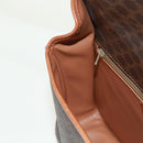 CELINE Macadam Canvas Circle Shoulder Bag PVC Leather Brown Gold Auth 171071A-22