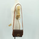 CELINE Macadam Canvas Circle Shoulder Bag PVC Leather Brown Gold Auth 171071A-24