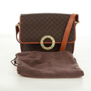 CELINE Macadam Canvas Circle Shoulder Bag PVC Leather Brown Gold Auth 171071A-12