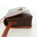CELINE Macadam Canvas Circle Shoulder Bag PVC Leather Brown Gold Auth 171071A-3