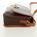 CELINE Macadam Canvas Circle Shoulder Bag PVC Leather Brown Gold Auth 171071A-4