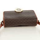 CELINE Macadam Canvas Circle Shoulder Bag PVC Leather Brown Gold Auth 171071A-6