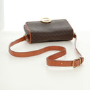 CELINE Macadam Canvas Circle Shoulder Bag PVC Leather Brown Gold Auth 171071A-7