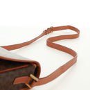 CELINE Macadam Canvas Circle Shoulder Bag PVC Leather Brown Gold Auth 171071A-14