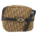 Christian Dior Trotter Canvas Shoulder Bag Brown Gold Auth 171073-1