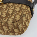 Christian Dior Trotter Canvas Shoulder Bag Brown Gold Auth 171073-10