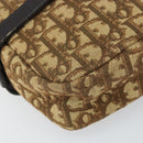 Christian Dior Trotter Canvas Shoulder Bag Brown Gold Auth 171073-11