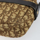Christian Dior Trotter Canvas Shoulder Bag Brown Gold Auth 171073-12