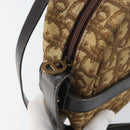 Christian Dior Trotter Canvas Shoulder Bag Brown Gold Auth 171073-15